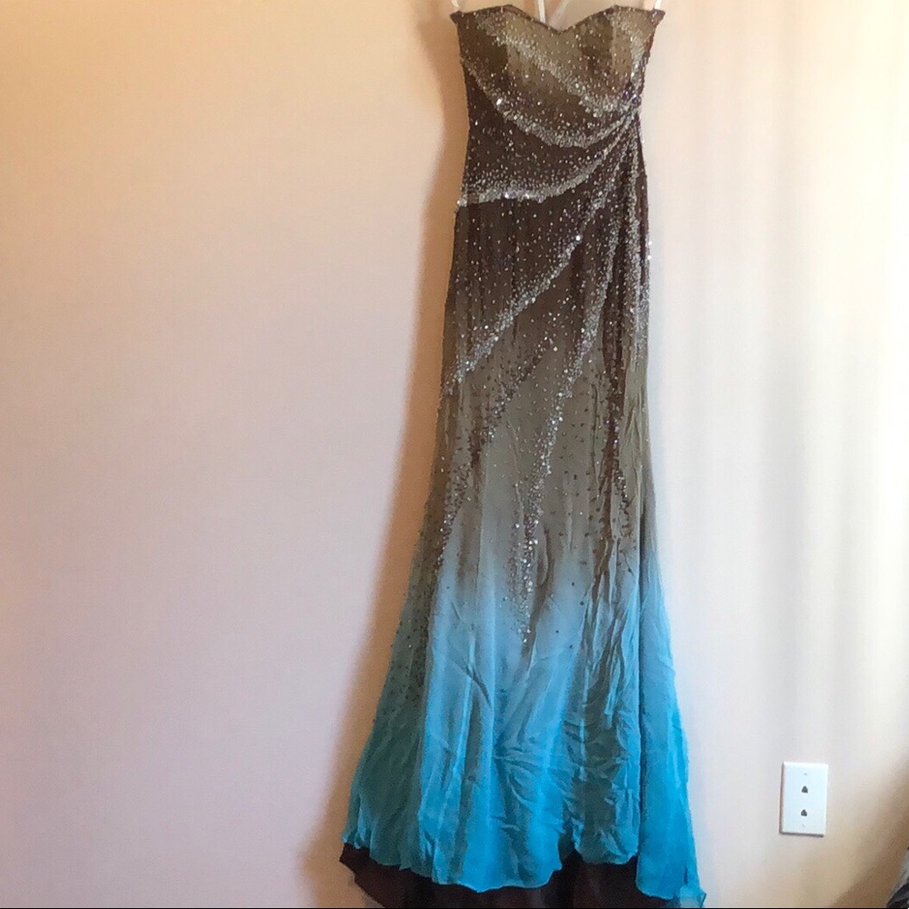 Riva Design Prom Dress - Size 2 - Brown to Teal